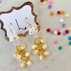 Handmade Glass Cupcake Earrings